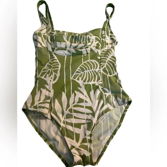 Calvin Klein Green Leaf One Piece Swimsuit - Picture 2 of 8